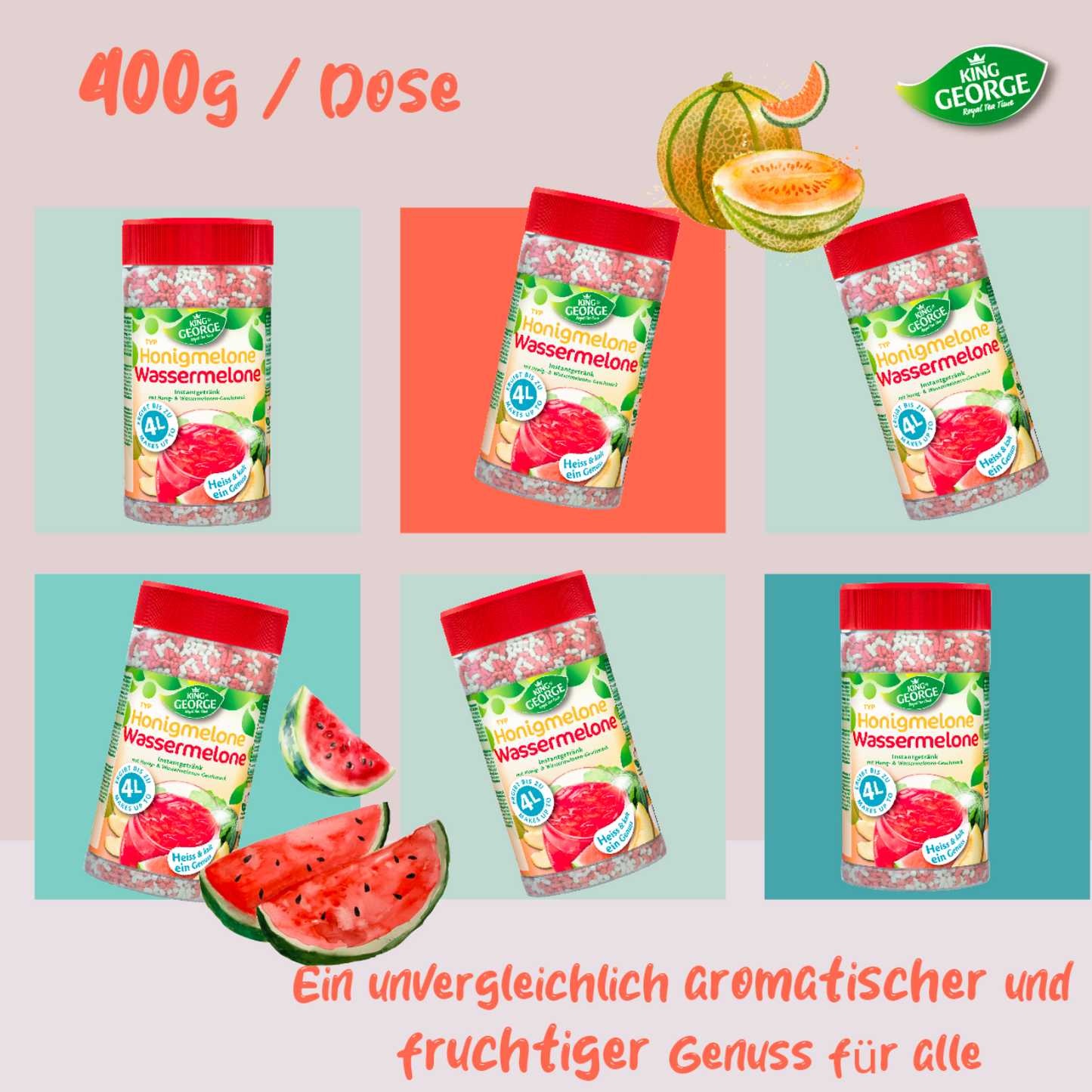 KING GEORGE Honigmelone-Wassermelone 12 x 400g