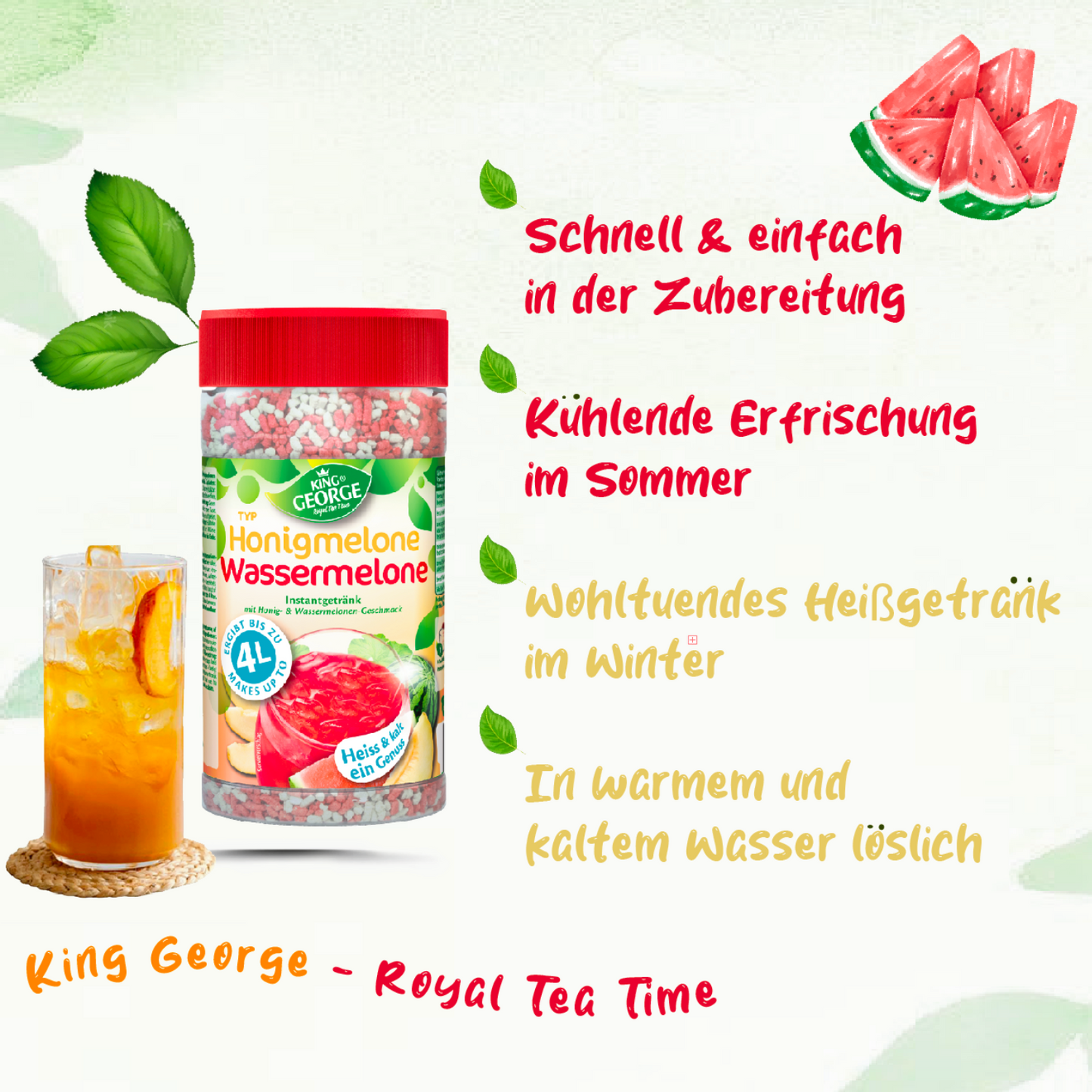 KING GEORGE Honigmelone-Wassermelone 12 x 400g
