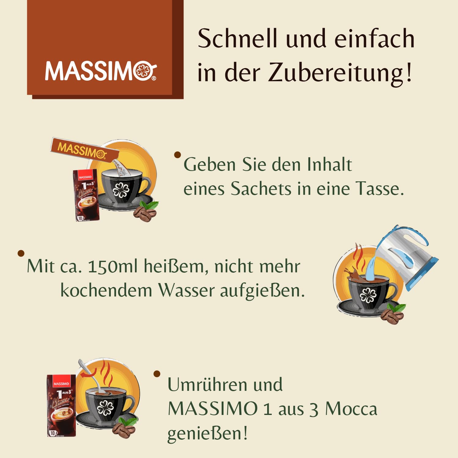 MASSIMO 1 aus 3 Mocca 180g