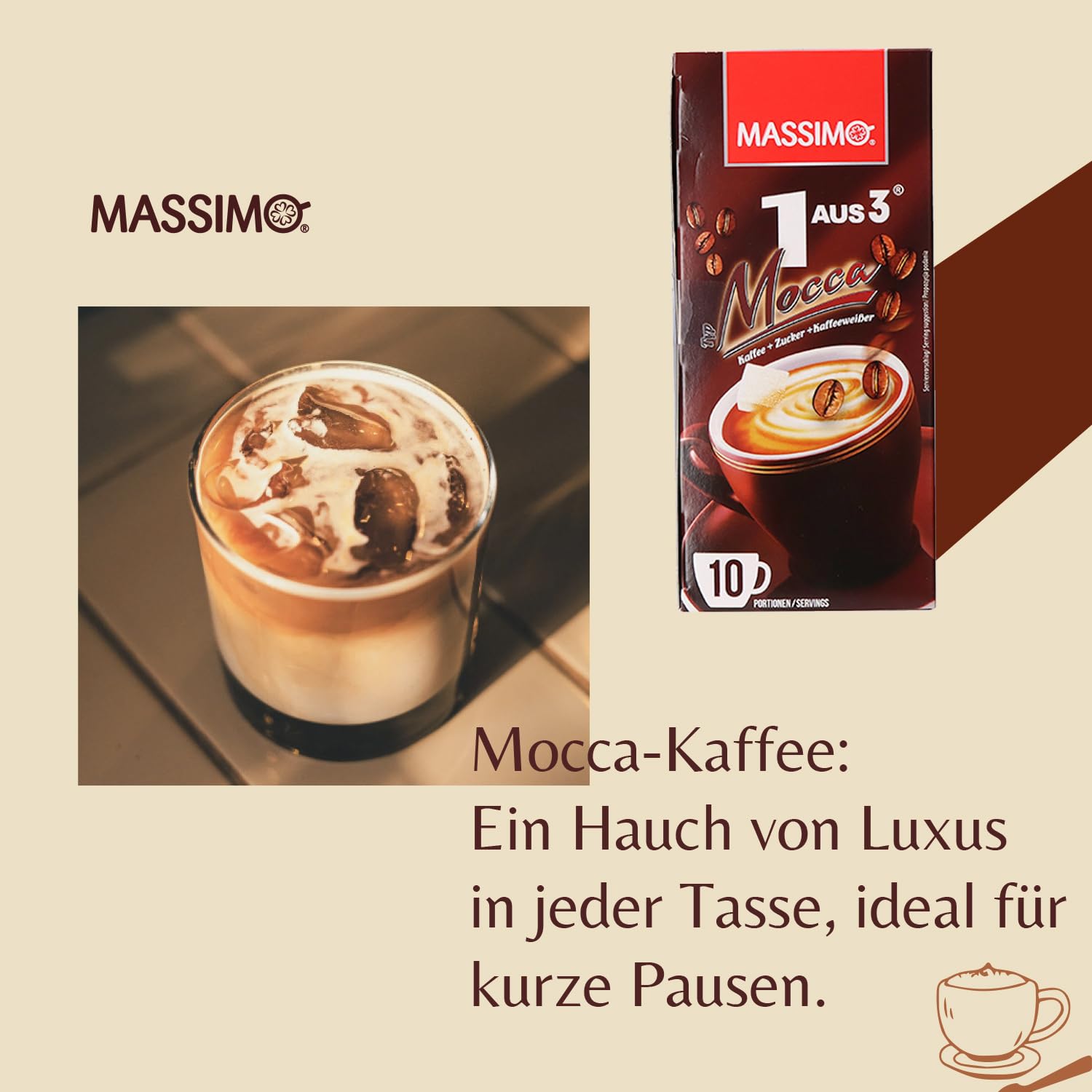 MASSIMO 1 aus 3 Mocca 180g