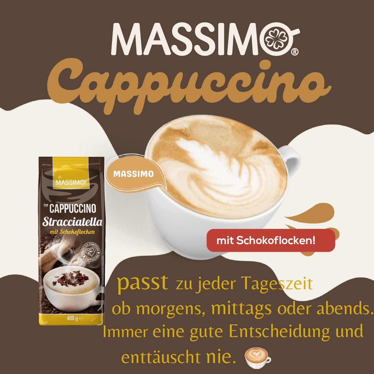 MASSIMO Cappuccino Stracciatella mit Schokoflocken 400g