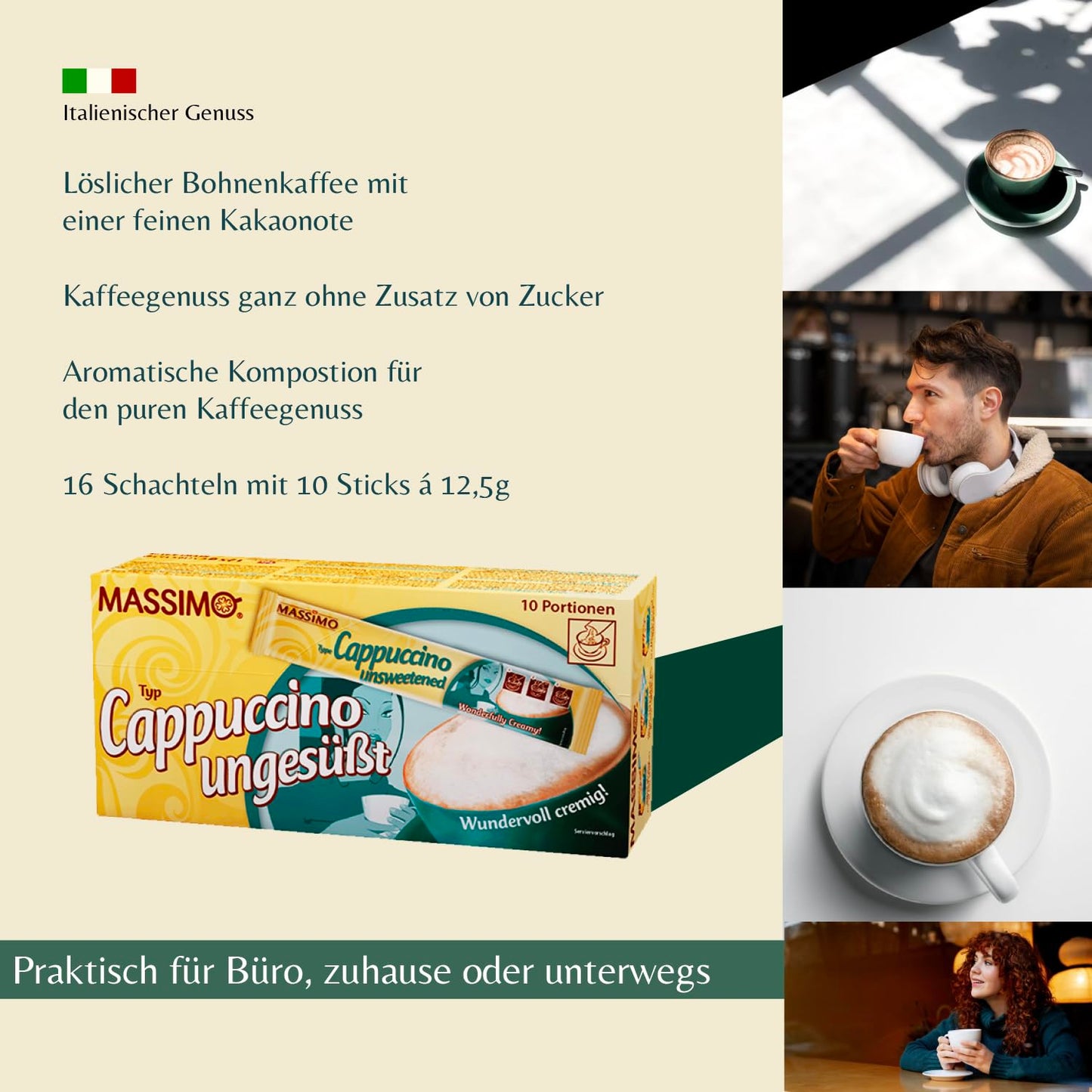 MASSIMO Cappuccino Ungesüßt 125g