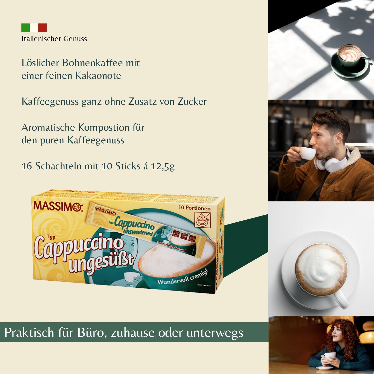 MASSIMO Cappuccino Ungesüßt 125g