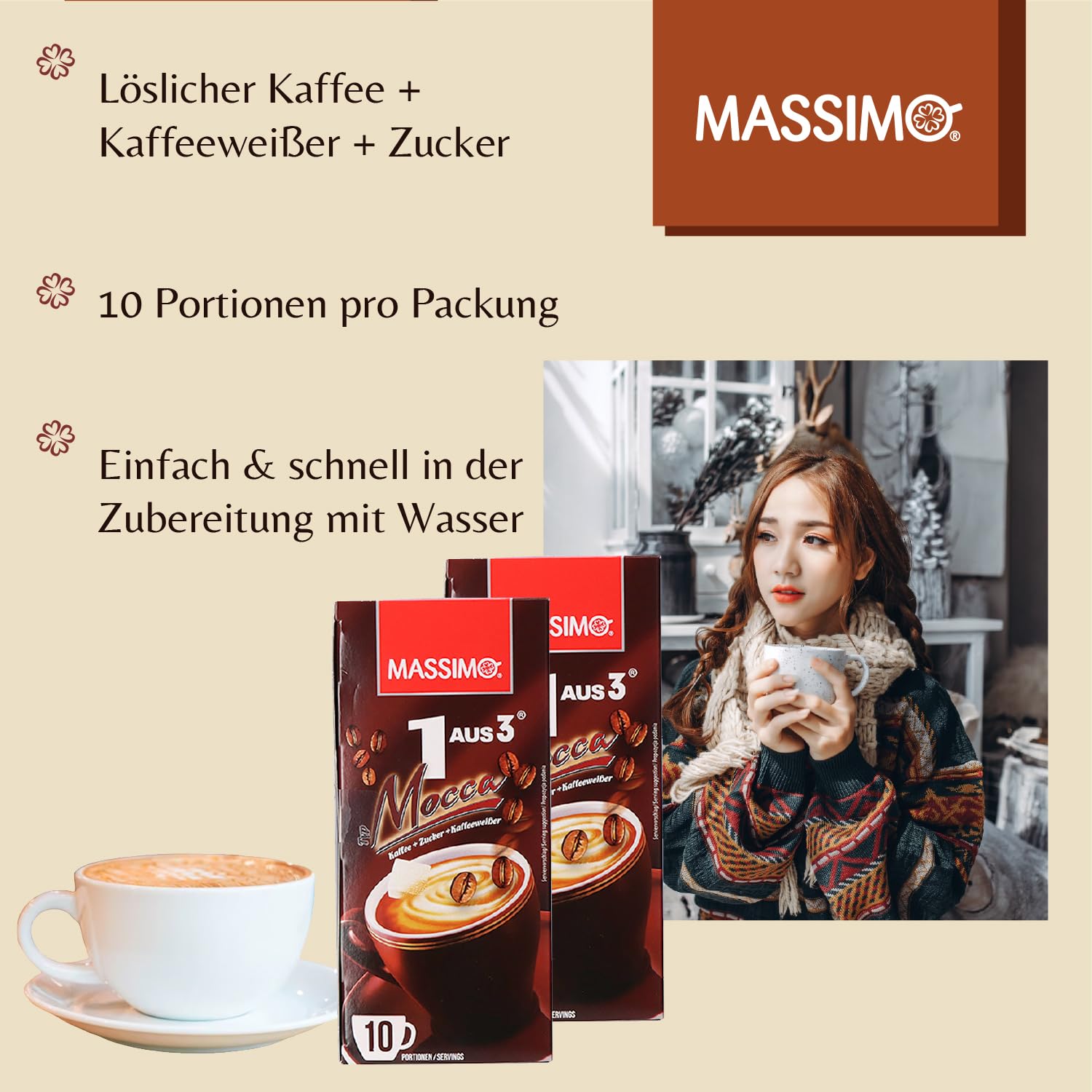 MASSIMO 1 aus 3 Mocca 180g