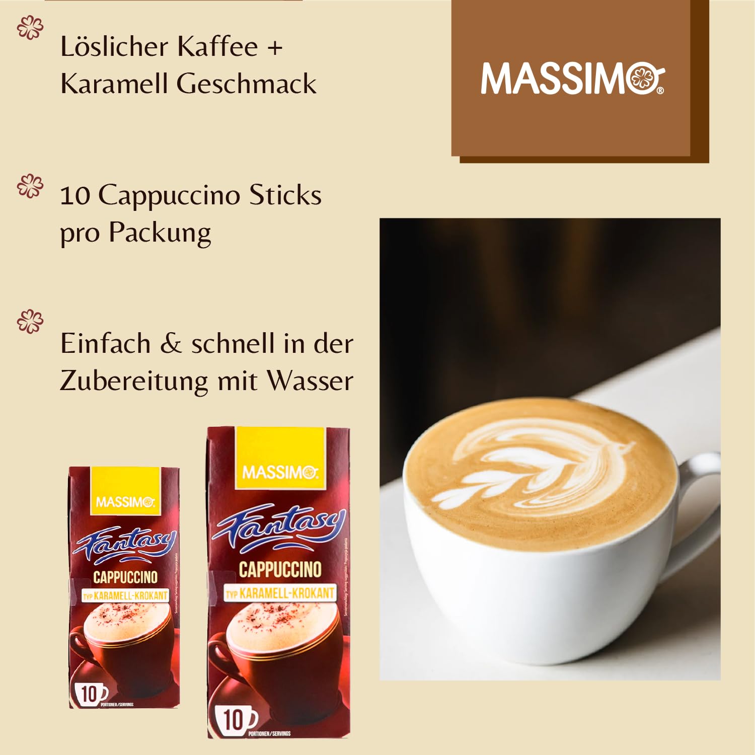 MASSIMO Cappuccino Karamell Krokant 125g