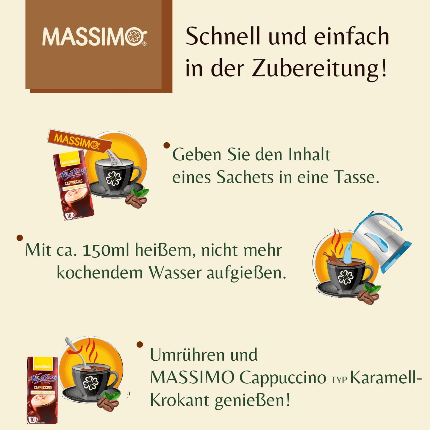 MASSIMO Cappuccino Karamell Krokant 125g