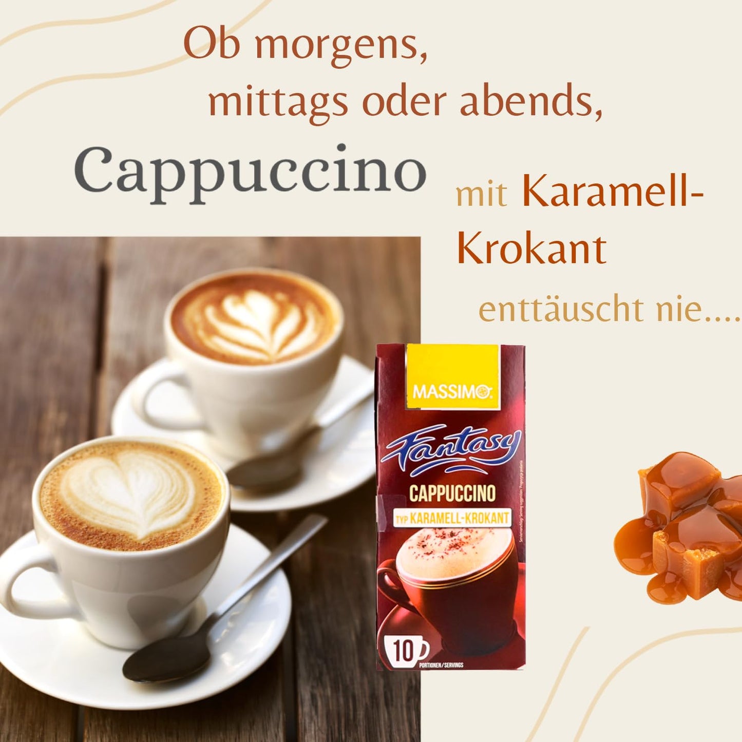 MASSIMO Cappuccino Karamell Krokant 125g