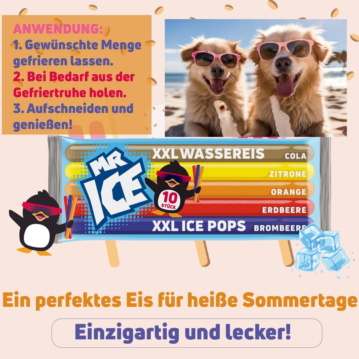 MR ICE Wassereis XXL 15 x 600ml (150 Sticks)