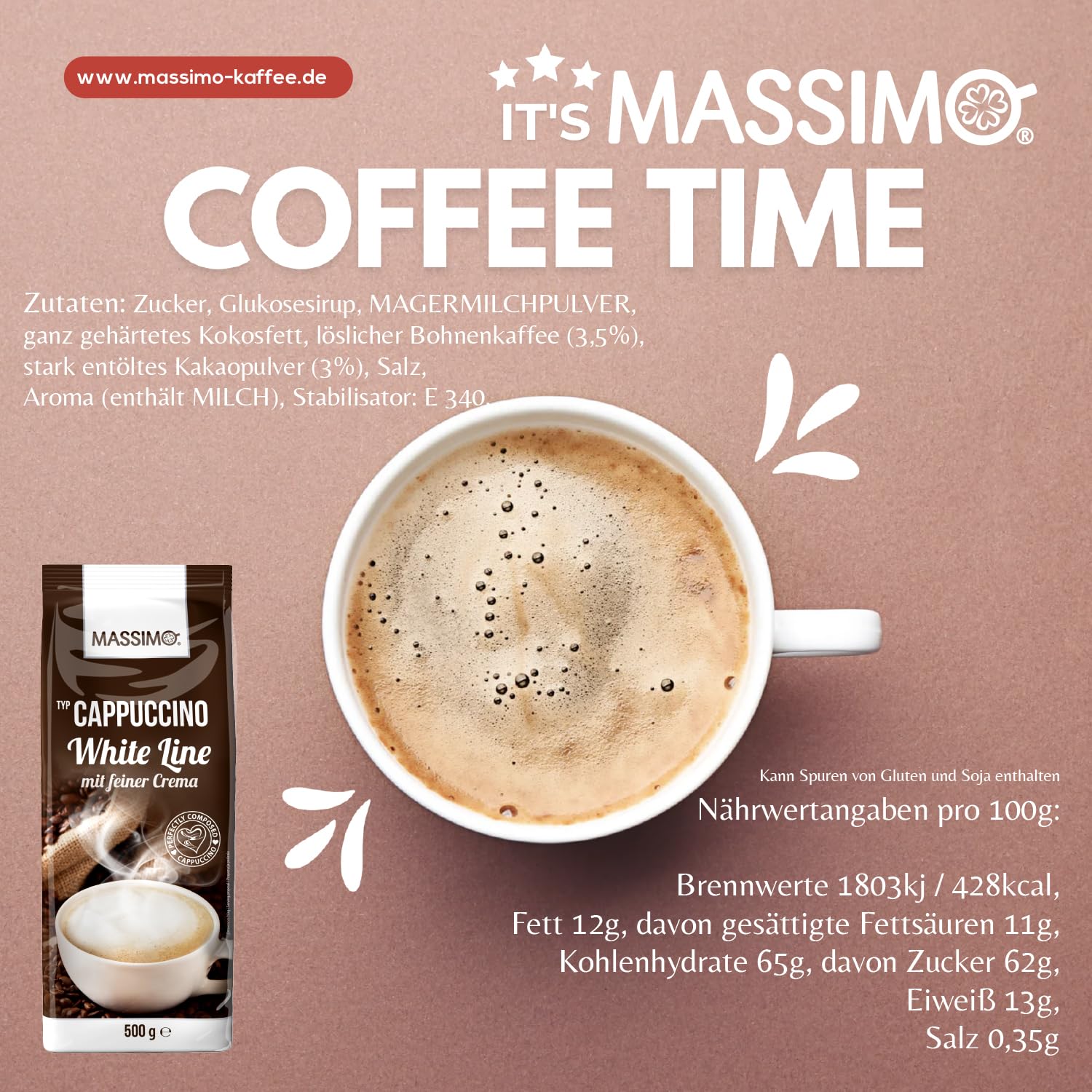 MASSIMO Cappuccino White Line 10 x 500g