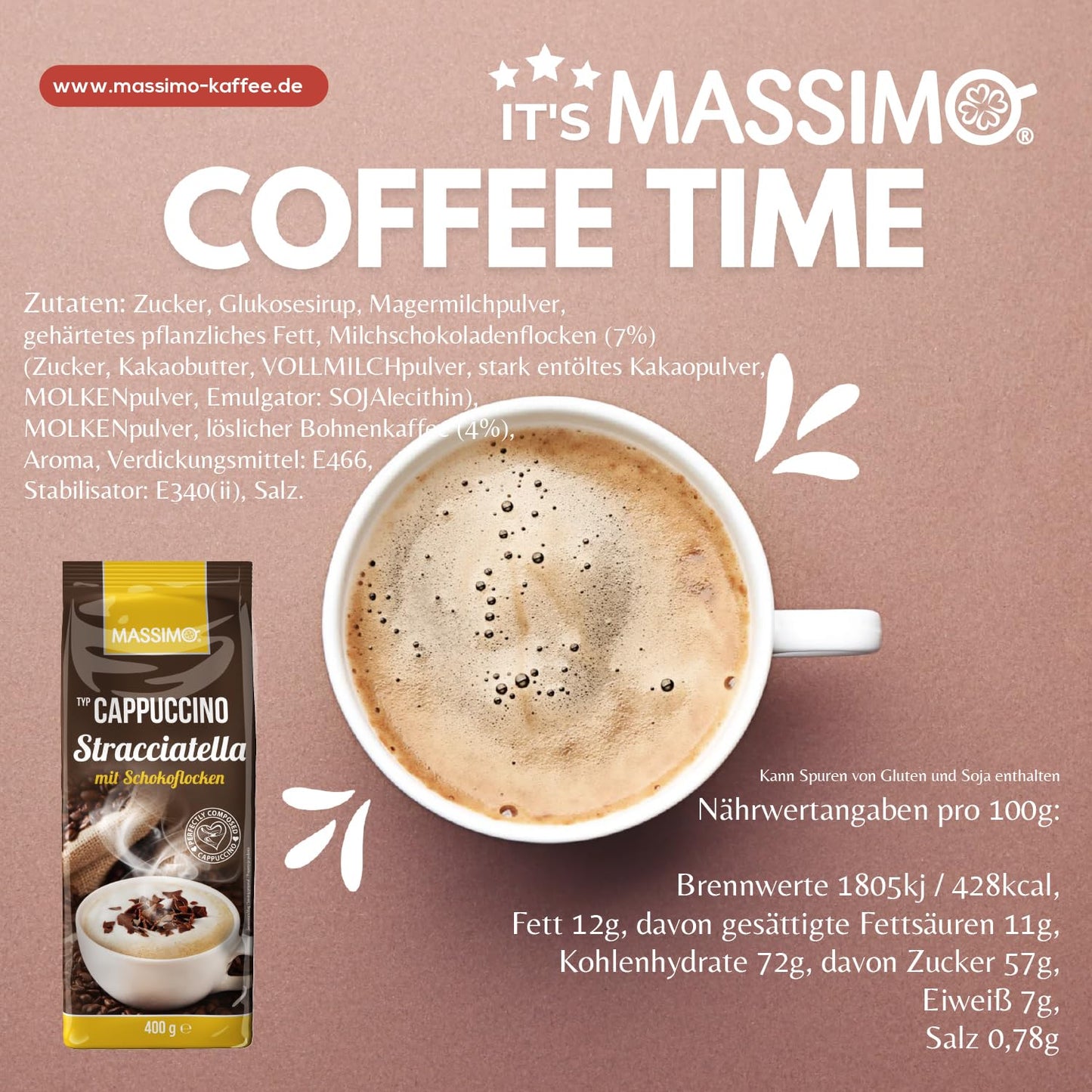 MASSIMO Cappuccino Stracciatella mit Schokoflocken 400g