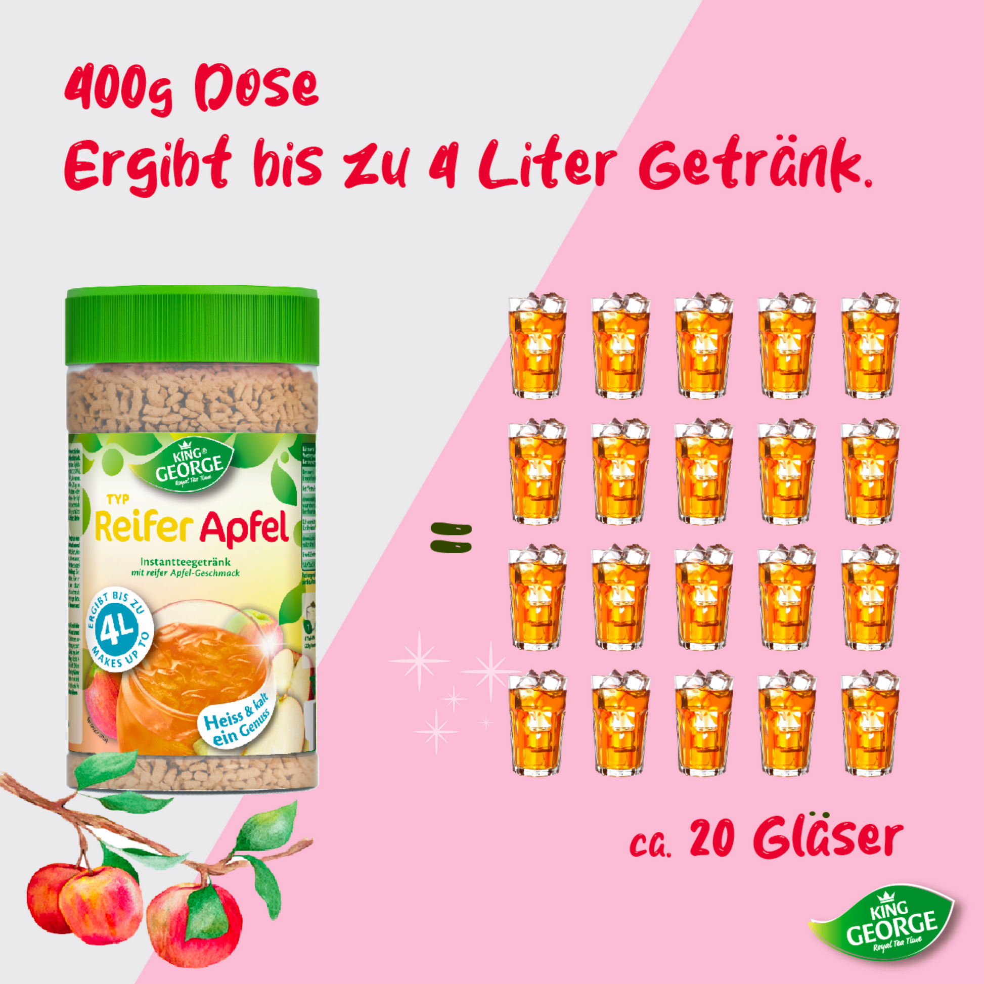 KING GEORGE reifer Apfel 12 x 400g