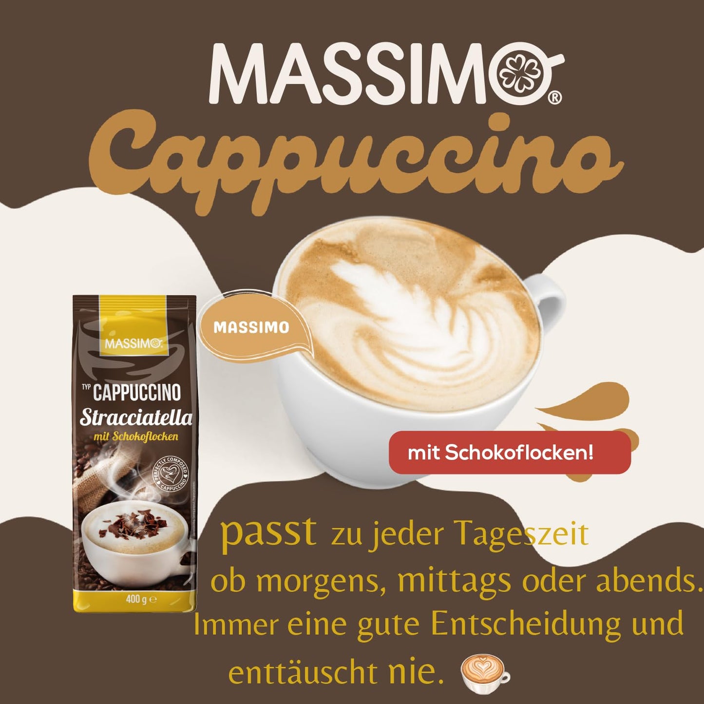 MASSIMO Cappuccino Stracciatella mit Schokoflocken 10 x 400g