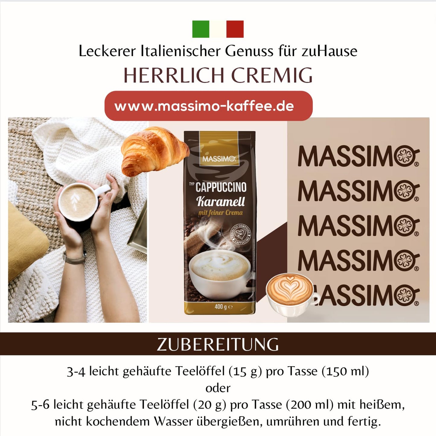 MASSIMO Cappuccino Karamell 10 x 400g