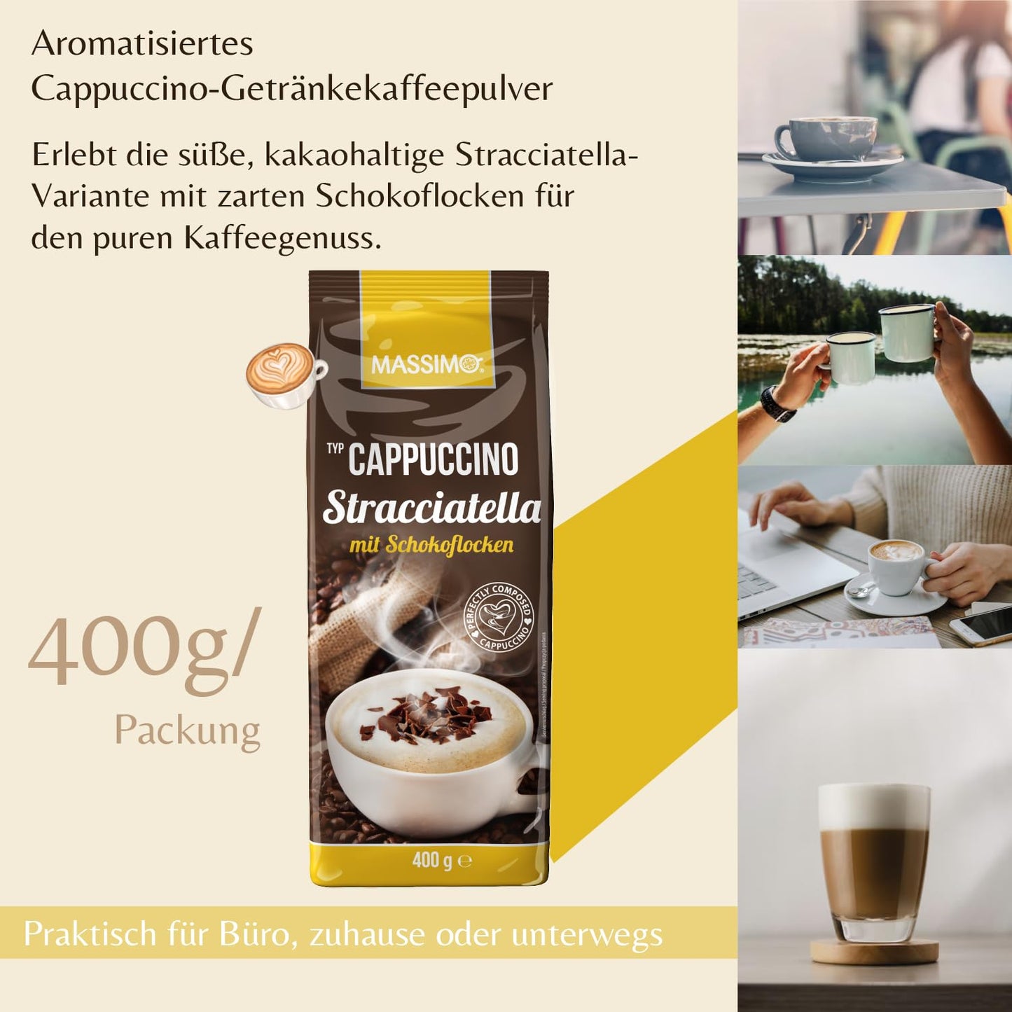 MASSIMO Cappuccino Stracciatella mit Schokoflocken 10 x 400g