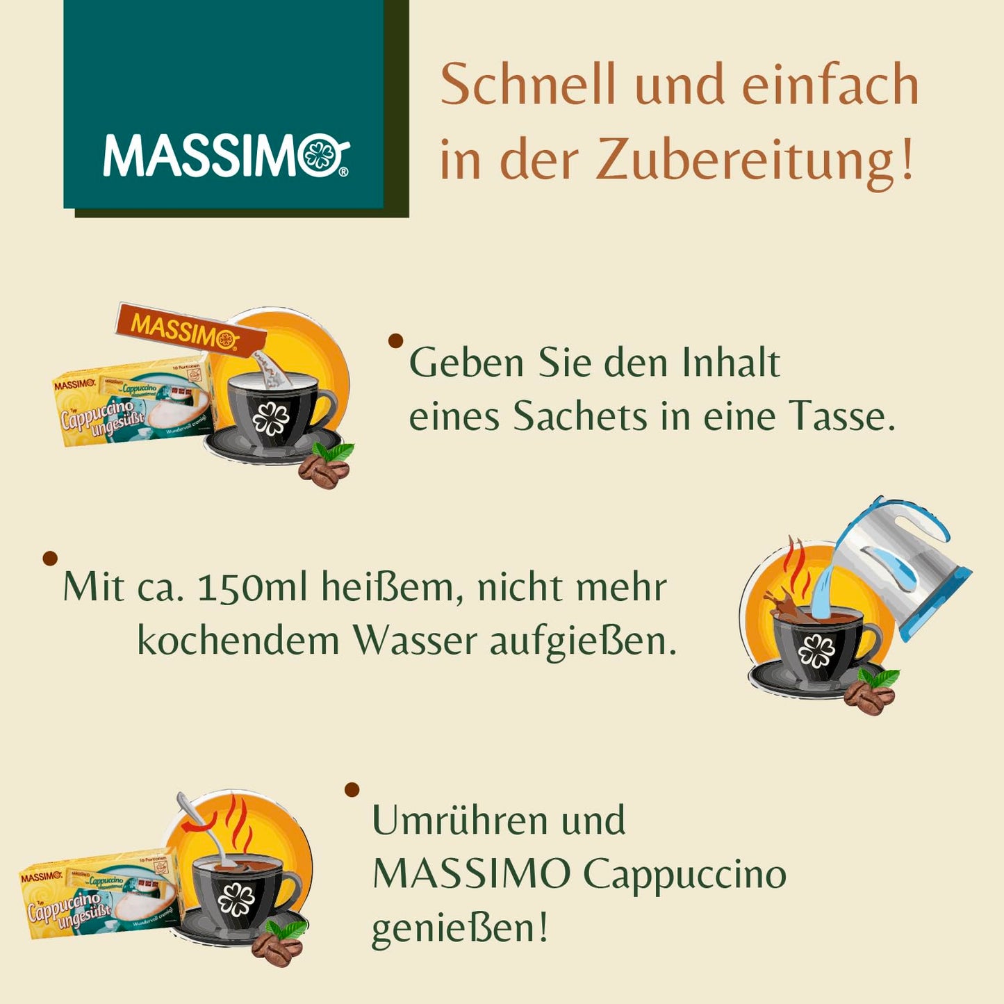 MASSIMO Cappuccino Ungesüßt 125g