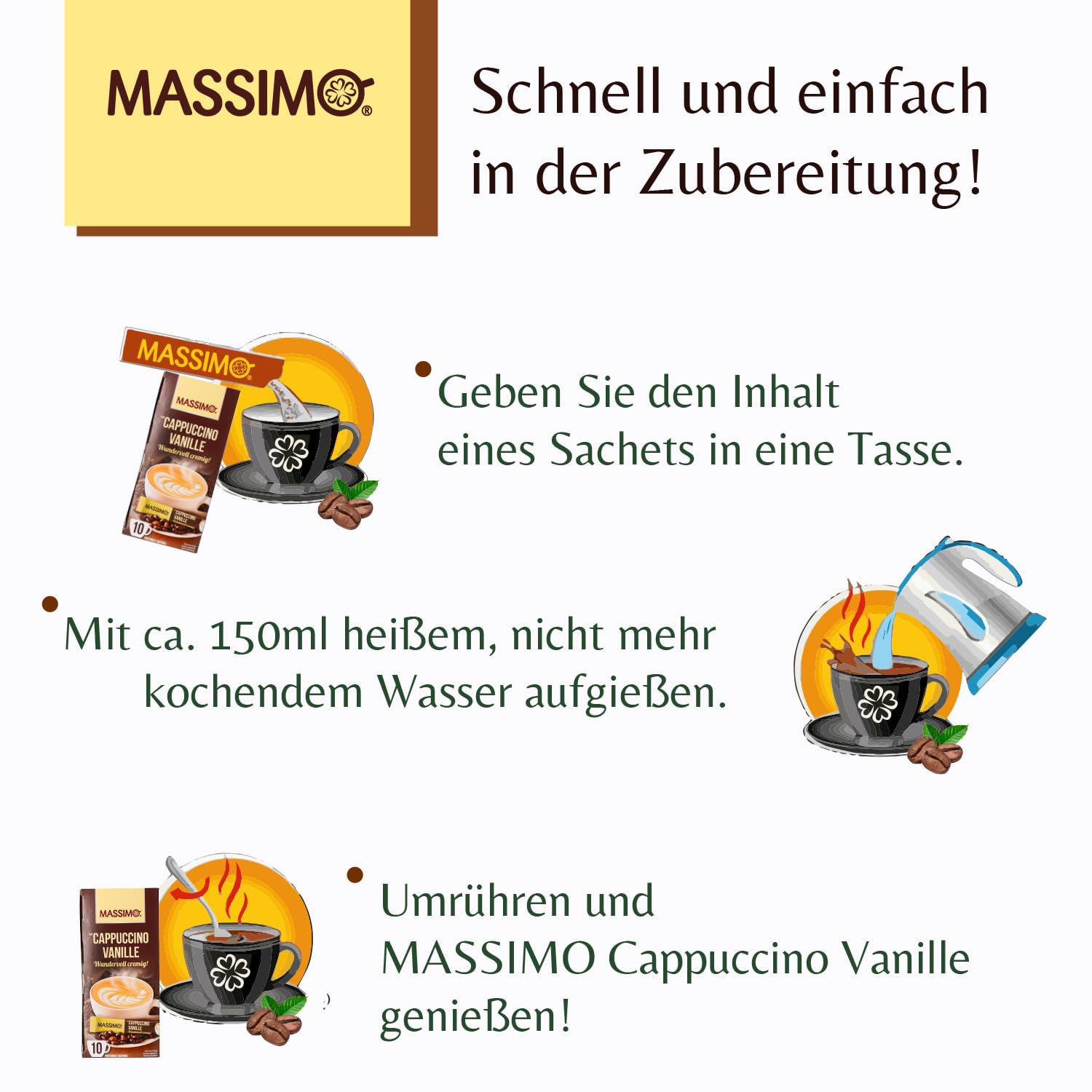 MASSIMO Cappuccino Vanille 125g