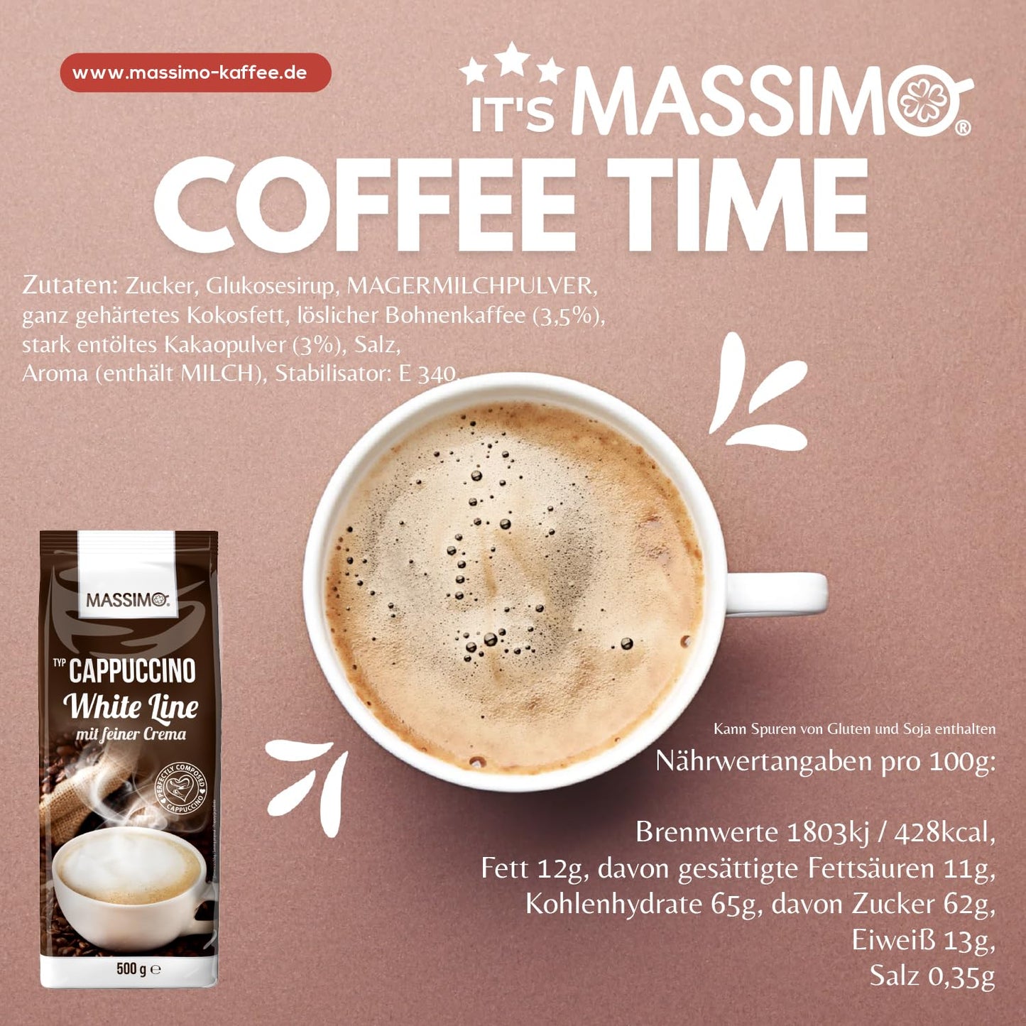 MASSIMO Cappuccino White Line 10 x 500g