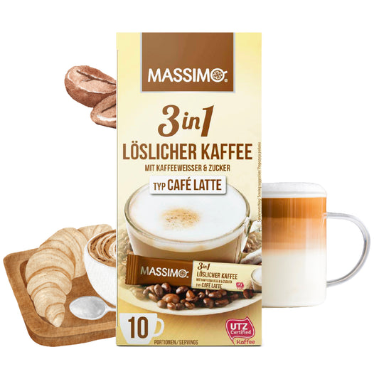 MASSIMO 3in1 Café Latte mit Kaffeeweisser & Zucker 125g