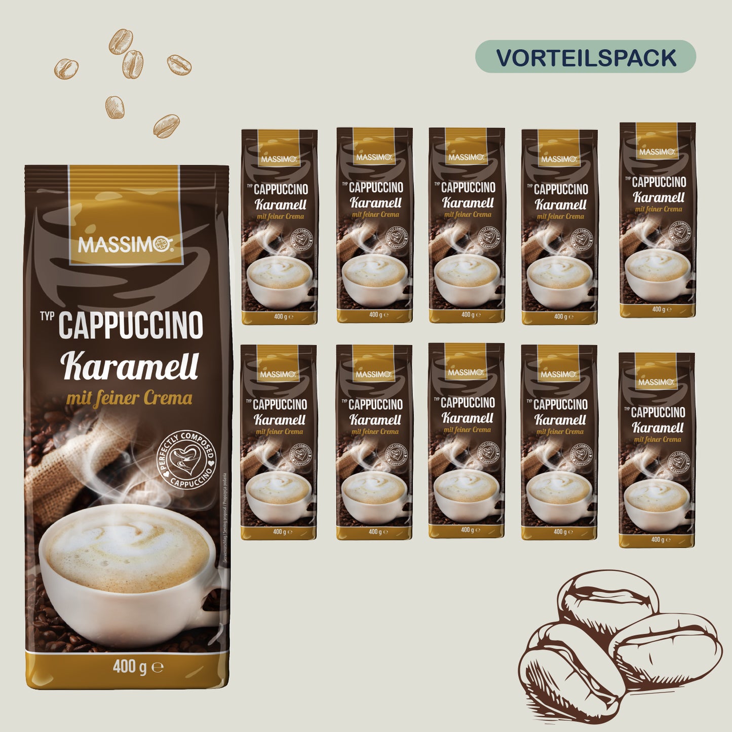 MASSIMO Cappuccino Karamell 10 x 400g