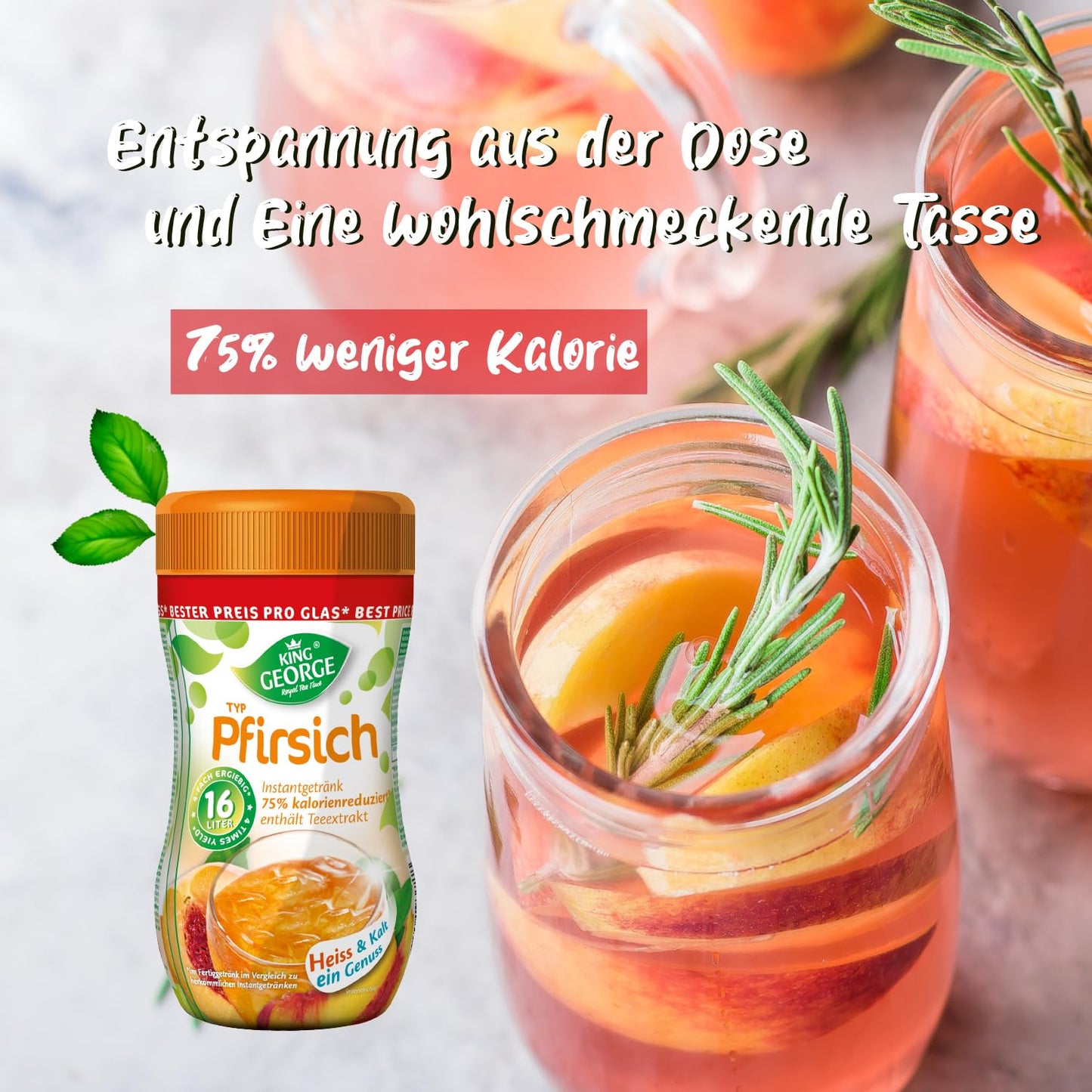 KING GEORGE Pfirsich 12 x 400g (16L)
