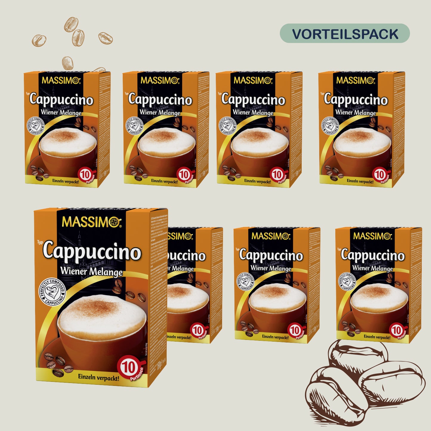 Massimo Cappuccino Wiener Melange 8 x 150g - Brand Store